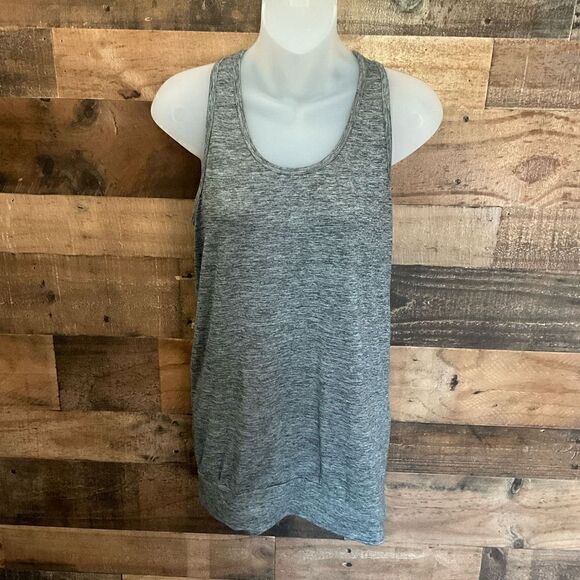 Champion Top Athletic Racerback Grey Black White Poly Spandex Blend Women Medium - Picture 9 of 9